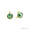 Round Gemstone Stud Earrings with Loop, 12x9mm Gold Plated DIY Earring Findings, GemMartUSA (90023)